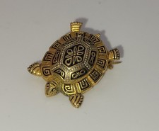 Bijou Vintage Broche Tortue Or