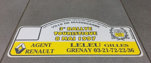Plaque pvc 3em rallye - plaque,