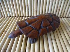 tortue en bois brut sculpté 26 cm / décoration collection  animal 