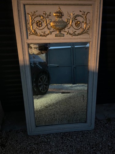 Miroir trumeau ancien rechampi