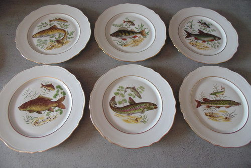 Assiettes poissons en - 6,