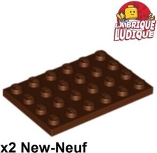 Lego 2x Plaque Plate 4x6 6x4 marron/reddish brown 3032 NEUF