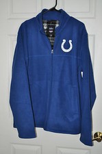 Mens Indianapolis Colts Royal Blue Checkdown Microfleece Full Zip Jacket size M