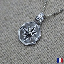 Pendentif argent 925 étoile polaire – étoile du Nord / boussole céleste