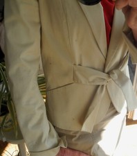 Veste blazer chic  38 fermeture originale beige crème 123 1.2.3