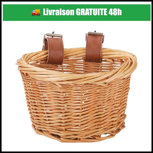 Panier vélo enfant - rotin, fait