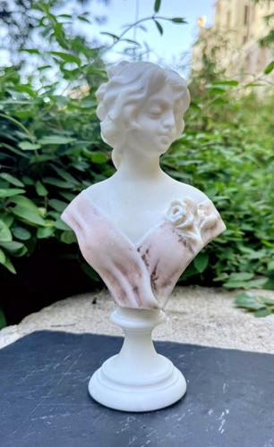 Buste albâtre signé - signé, art