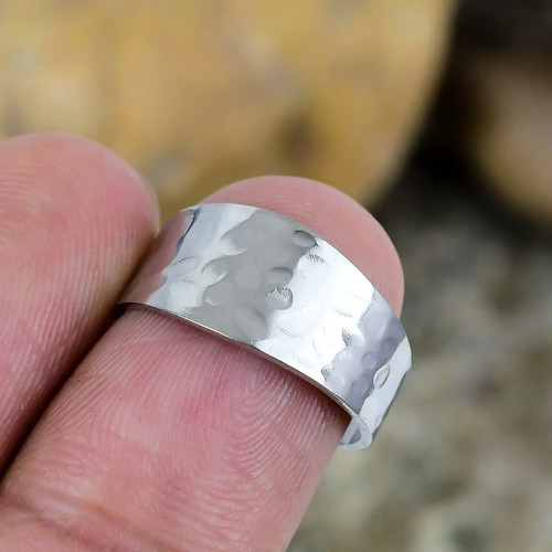 Martelé pouce bague 925 - martelé,