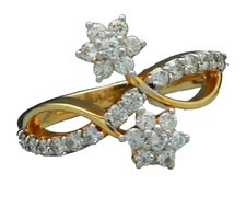 0.70ct Naturel Diamant Rond 14k Solide Jaune or Mariage Bague Grappe