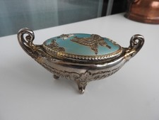 ancien coffret , boite à bijoux en métal ,  écrin PAPILLON collection