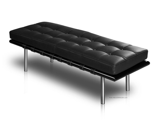 Bauhaus banc cuir noir - cuir,
