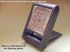 JAEGER LECOULTRE ADOS TÜRLER PENDULETTE RÉVEIL PORTEFEUILLE DORÉ ROSE GARANTIE