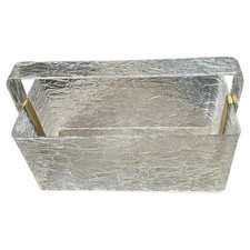 Porte-Magazines En Laiton Et Lucite Design Italien Des Années 1980 Par Cavinato