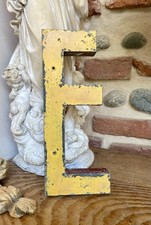 Vintage Ancienne Lettre E d’enseigne de Magasin en Tôle Zinc