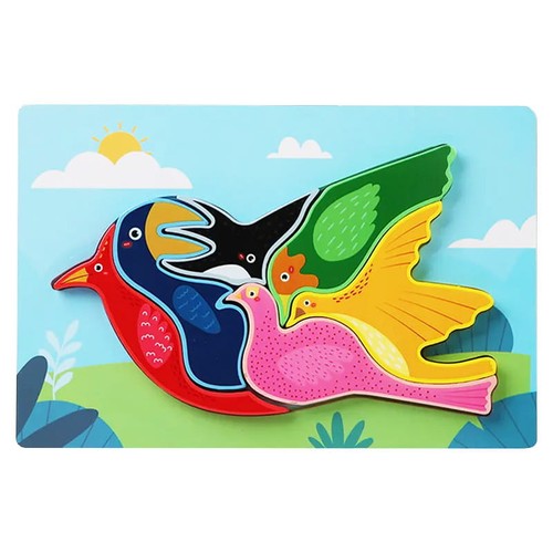 Puzzle bois oiseau - -,