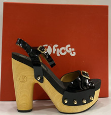 FLOGG Sandale En Vernis Sabot Femme Taille EU 38 Noir FM10