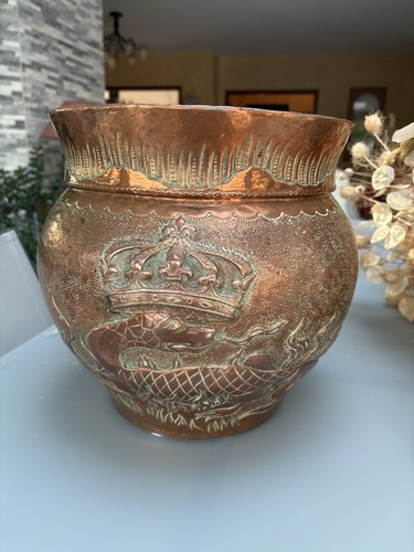 Ancien cache pot cuivre - ancien,