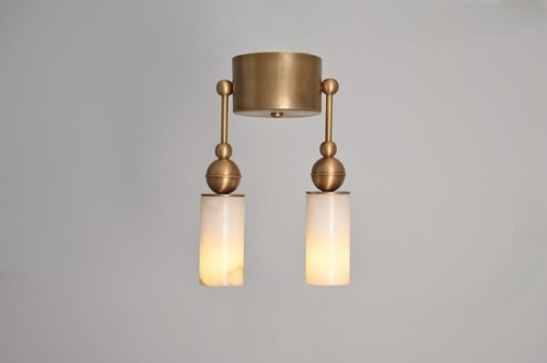 Plafonnier double laiton du - en,