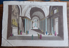 Vue d'optique du Vestibule, et de l'Escalier de Saint Pierre de Rome gravure 19e