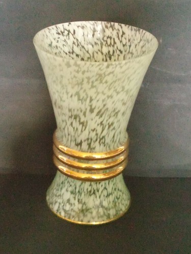 Vase verre mouchete blanc - verre,