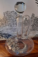 Carafe à vin en verre et métal argenté 