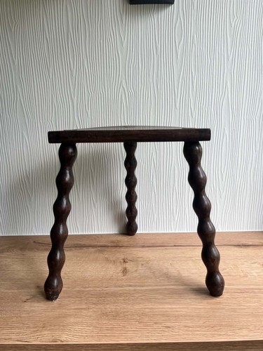 Tabouret tripode vintage bois - tripode,