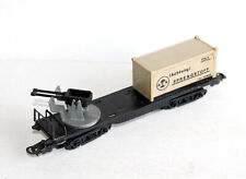 TRES RARE ! HO WAGON MITRAILLEUR MILITAIRE CANON TOURNANT + CONTAINER D'EXPLOSIF