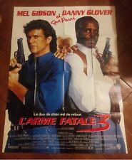 Ancienne affiche "L'arme fatale 3 " 1992 Mel Gibson Danny Glover Joe Pesci