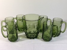 Vtg Heavy Green Glass Handle