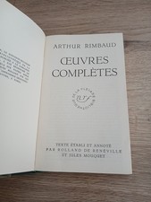 Livre Bibliothèque De La Pléiade Arthur Rimbaud Œuvres Complètes