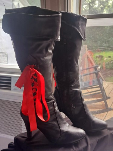 Faux leather high heel - high, boot