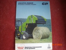BROCHURE    PUBLICITAIRE   PRESSES  BALLES  RONDES   DEUTZ - FAHR   GP     F