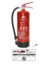 MBS FIRE Extincteur À Poudre ABC 6kg, 34 A, 233 B,C Inclus Support Mural Plaque