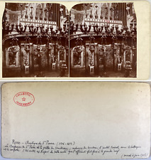 Rome, Basilique Saint-Pierre, Autel et grille du tombeau, Vintage citrate print,