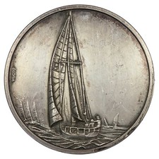 France médaille - Voilier - sport de voile par Gloria - non datée bronze argenté