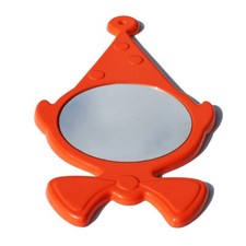 Miroir scandinave POSS Denmark vintage / Space Age / modèle clown coloris orange