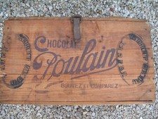 Caisse de livraison en bois Chocolat Poulain ancienne