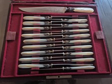 Coffret ecrin couteaux manche nacre 39 Pièces