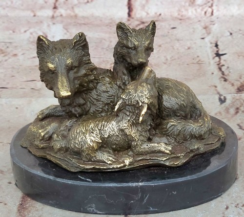 Beau pure bronze monté loups - pure,