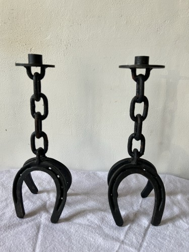 Paire bougeoirs brutalistes - paire,
