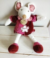 DOUDOU et Compagnie grand doudou peluche souris framboisine environ 32 cm rose