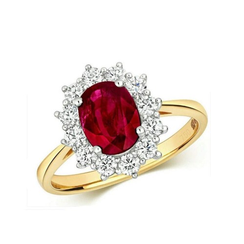 Bague fiançailles ovale en - de,