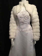 IVORY Faux Mink Fur Bolero Stole Jacket Coat Bridal XS-XXL