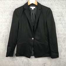 H&M Veste Blazer Femme 36 Noir Bouton Poche Avant Formelle Bureau Revers Crantés