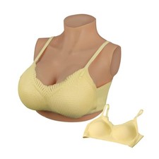 Faux Sein Silicone Travesti Version Courte Fausse Poitrine Bust en Silicone r...