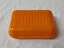 Accessoire Salle de bain, Boite à Savon en plastique Orange 11 x 7,5 cm Vintage