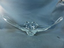 Ancienne grande coupe à fruit en cristal de table vintage années 1950