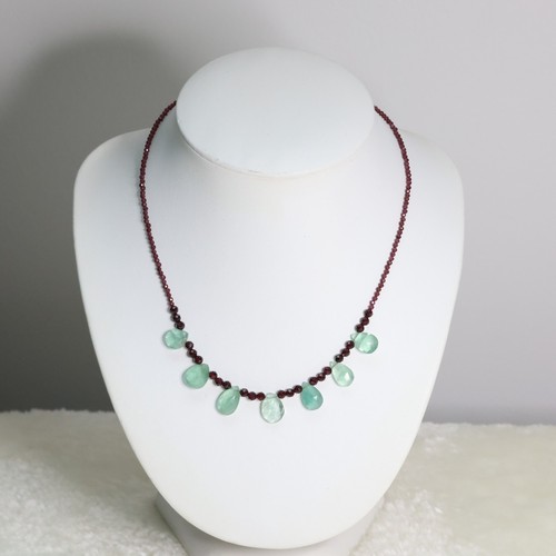 Collier grenat fluorite - collier,