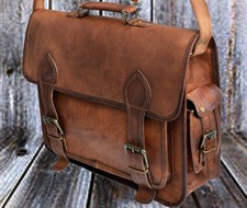 Sac Cuir Ordinateur Portable Homme Messenger Épaule S Grande Mallette Vintage...