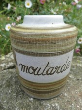 Marcel Guillot Capron Vallauris Pot à Moutarde céramique décor scarifié 9,6cm H